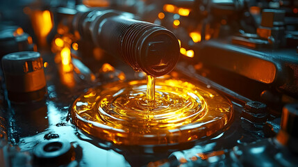 3D Render -  Engine Oil Filling Up