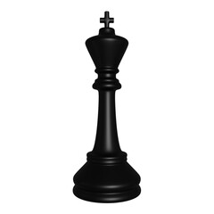 3D black king chess piece