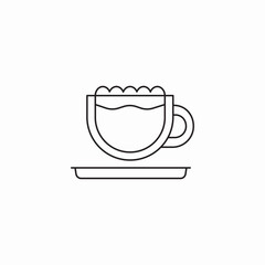 con panna coffee icon sign vector