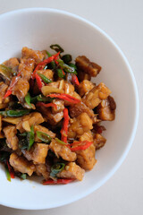 Indonesian side dish Tempeh Orek.