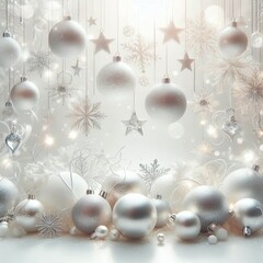 Light Festive Background of Christmas Decor