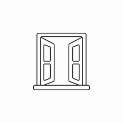 open window icon sign vector