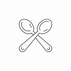 spoons cross icon sign vector