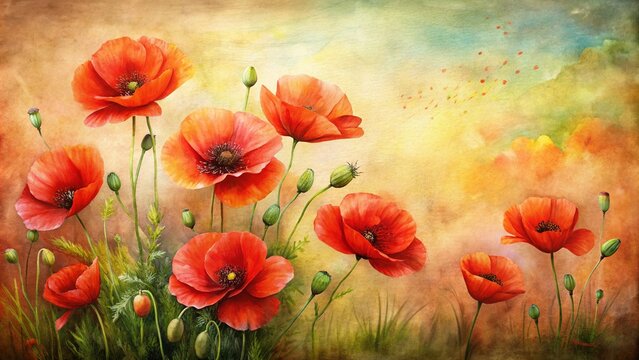 How to Paint Beautiful Poppies in Watercolor: A Step-by-Step Guide with Copy Space for Your Artistic Notes and Inspirations