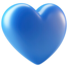 Fototapeta premium A blue heart shape is floating in space isolated on transparent or white background, png