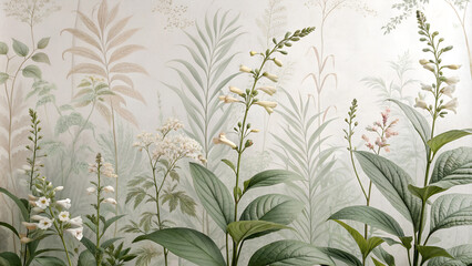 Delicate plant background - wallpaper template.