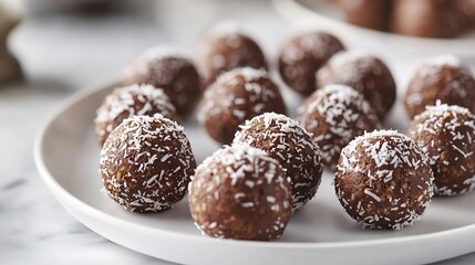 Mouthwatering Chocolate Truffles with Coconut Dusting - Indulgent Gourmet Dessert Treat