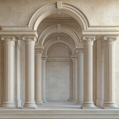 Naklejka premium Column arch , podium architecture building 