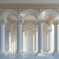 Naklejka premium Column arch , podium architecture building 