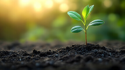 Green Sprout Growing in Soil Illustration