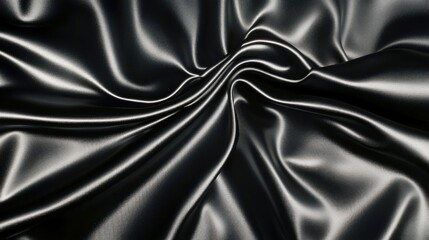 Obraz premium Black Satin Fabric Texture Background