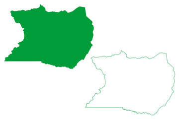 Marechal Thaumaturgo municipality (Acre state, Municipalities of Brazil, Federative Republic of Brazil) map vector illustration, scribble sketch Marechal Thaumaturgo map