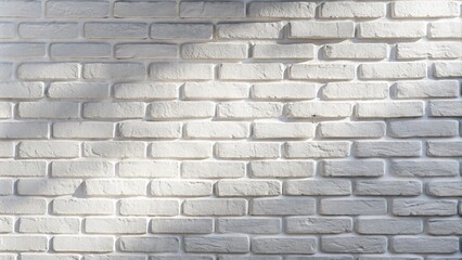 Obraz premium Minimalist White Brick Wall with Soft Shadows, Ideal for Text Overlay, Clean Background for Modern Aesthetic, Versatile Space for Creative Design, Perfect for Minimalism Lovers