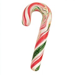 Fototapeta premium Vibrant Marbled Candy Cane Illustration