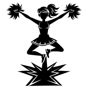 recommend clip art: Cheerleader Silhouette: Dynamic Leap of Faith 