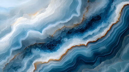 Fototapeta premium Blue and White Agate Stone Abstract Background