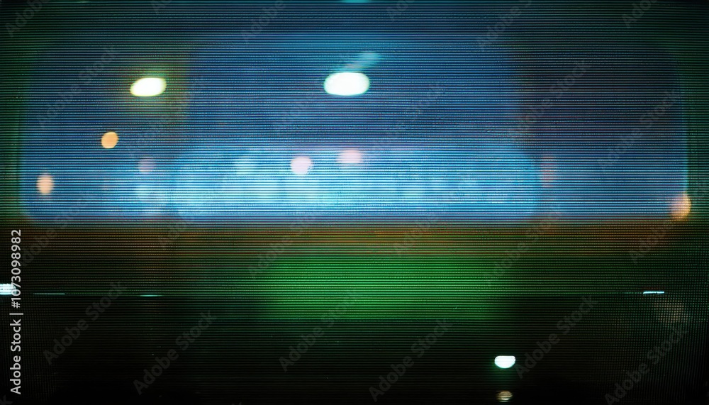 Poster Abstract Digital Glitch Background with Vibrant Cyan and Teal Lines, Mimicking CRT Monitor Error or Futuristic Data Display. Perfect for Technology and Sci-Fi Themes in Design or Retro Media