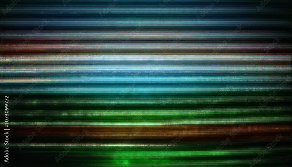 Aufkleber Abstract Digital Glitch Background with Vibrant Cyan and Teal Lines, Mimicking CRT Monitor Error or Futuristic Data Display. Perfect for Technology and Sci-Fi Themes in Design or Retro Media