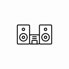 music system loudspeakers icon sign vector