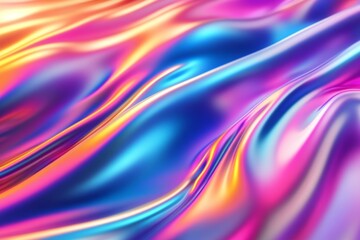 Abstract holographic liquid shapes  a 3d wavy background in vibrant colors and fluid forms