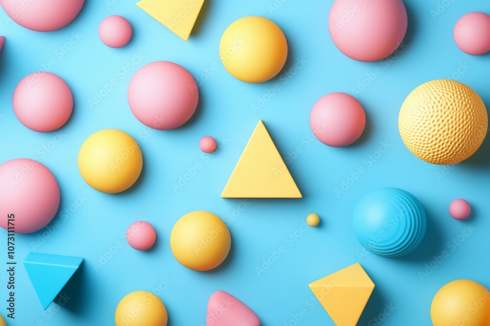 Poster vibrant geometric 3d shape patterns creating a colorful visual background for photography