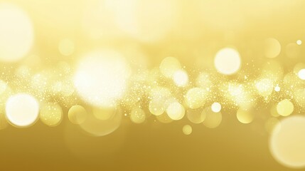 Fototapeta premium Golden abstract background with bokeh lights and defocused circles, ideal for festive holiday banners, Christmas or New Year greetings, or wedding celebration designs. Elegant gold light effect with a