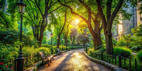 Serene Winding Paths Through Lush Green Trees in a Tranquil Natural Landscape for Nature Lovers and Urban Explorers Seeking Peace and Inspiration in the Outdoors