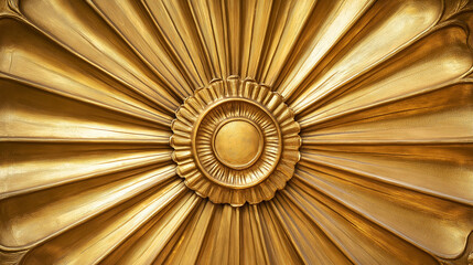 Dramatic Sunburst Motif in Antique Gold