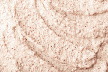 Texture of porridge close-up. Baby food, coarse porridge. Background texture of food for children.