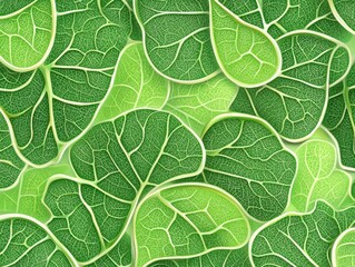 Close-up of various green leaves