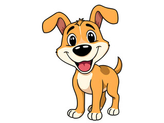 Fototapeta premium A cute cartoon puppy with big eyes and a friendly smile
