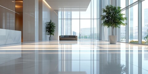 Fototapeta premium Living Room With Couch And Potted Plant