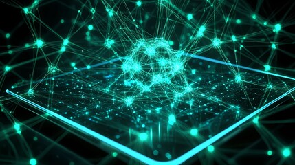 Abstract neural texture featuring intersecting lines and nodes with soft illumination, capturing the essence of artificial intelligence networks