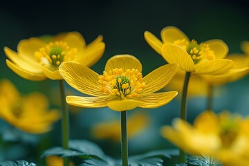Vibrant Yellow Wildflowers in Bloom: Nature's Tranquil Spring Symphony
