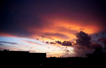 Poetic and dramatic sunset