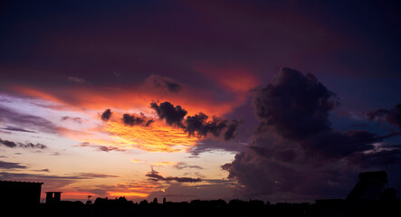 Poetic and dramatic sunset