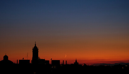 sunset over the cathedral