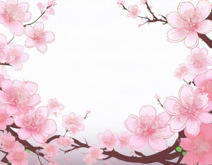 Obraz premium 桜 フレーム イラスト 素材