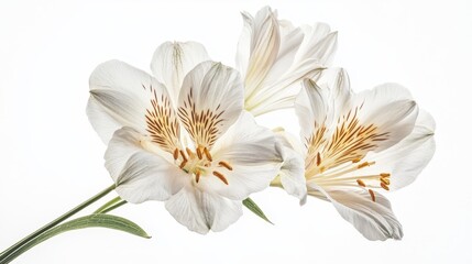Obraz premium Elegant white lilies against soft background: nature's pure beauty in bloom