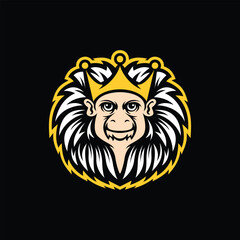 Monkey King Mascot Logo Animal Vector Design