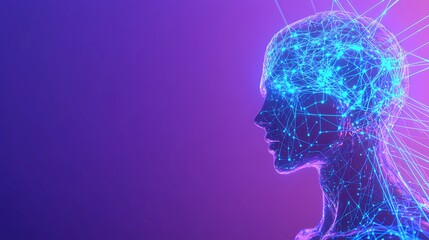 Fototapeta premium Glowing neural network texture with intersecting pathways and nodes, symbolizing data connectivity, artificial intelligence, and digital complexity