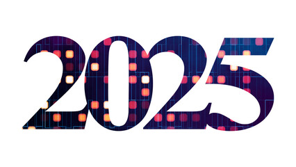 Luxury text 2025 with shining light effect particles background. happy new year 2025, 2025 new year celebration with light style looping