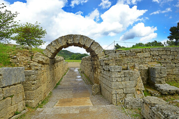 Ruins in Ancient Olympia, Peloponnese, Greece, Europe, UNESCO World Heritage Site