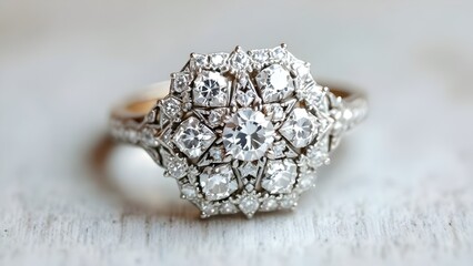 Engagement ring diamond jewelry gemstone luxury fashion wedding ring on white background