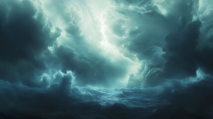 Stormy Sea Under a Dark Sky