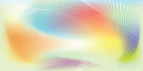 Thin line wavy abstract vector background. Abstract glowing wave lines on soft color background. Futuristic technology concept. Vector illustration