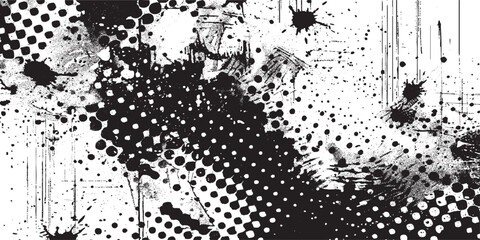 Abstract halftone dotted background.&nbsp;Vector halftone dots background. Black and white comic pattern. grunge halftone vector print background