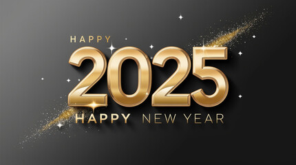Happy New Year 2025 celebration to Colorful Background