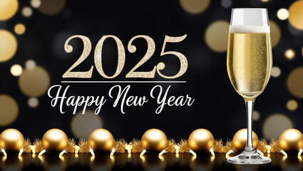 Happy New Year 2025 celebration to Colorful Background