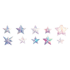 A collection of colorful, shining stars in various sizes, creating a whimsical and dreamy aesthetic.